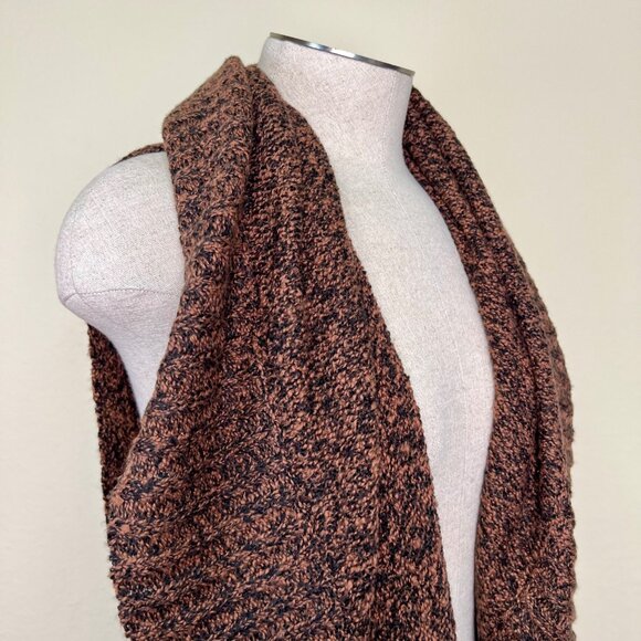FEVER Brown & Black Marled Open Front Draped Cardigan Vest Extra Large - Picture 3 of 7